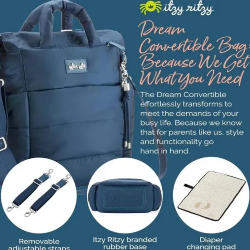 Itzy Ritzy - Bolsa de fraldas Dream Convertible Sapphire Starlight