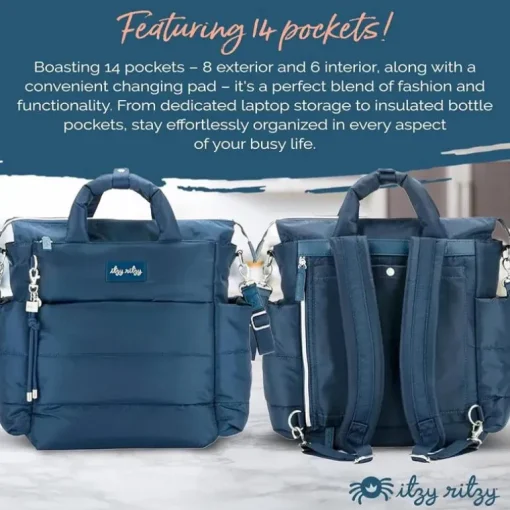 Itzy Ritzy - Bolsa de fraldas Dream Convertible Sapphire Starlight