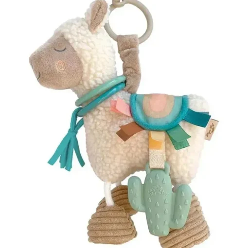 Itzy Ritzy - Brinquedo Link &amp; Love para carrinho ou cadeirinha de carro, mordedor de silicone, lhama