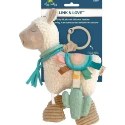 Itzy Ritzy - Brinquedo Link &amp; Love para carrinho ou cadeirinha de carro, mordedor de silicone, lhama