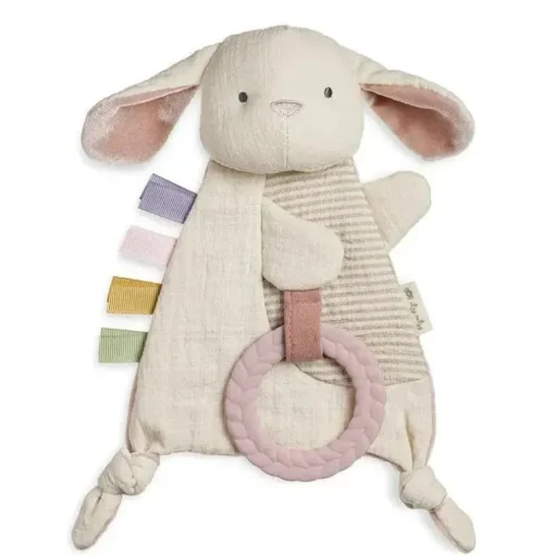 Itzy Ritzy - Brinquedo Sensorial Crinkle Bitzy com mordedor, coelho
