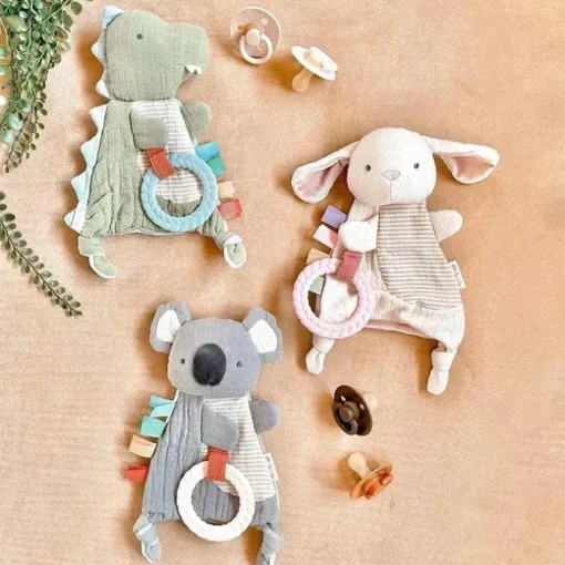 Itzy Ritzy - Brinquedo Sensorial Crinkle Bitzy com mordedor, coelho
