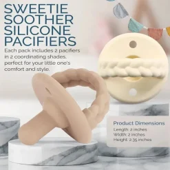 Itzy Ritzy - Chupeta de silicone 2Pk, tranças de torrada e creme de manteiga