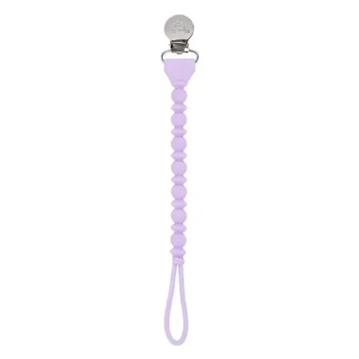 Itzy Ritzy - Clipe de chupeta de silicone Sweetie Strap™ de uma peça, diamante roxo