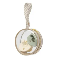 Itzy Ritzy - Estojo transparente para chupeta com alça, comporta 2 chupetas, cinza