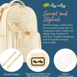 Itzy Ritzy - Mochila para fraldas, mochila Boss Plus de grande capacidade para bebês, leite e mel