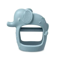 Itzy Ritzy - Mordedor de desenvolvimento de silicone Bitzy Grip com punho fácil de segurar, elefante