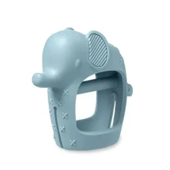 Itzy Ritzy - Mordedor de desenvolvimento de silicone Bitzy Grip com punho fácil de segurar, elefante