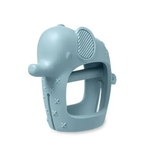 Itzy Ritzy - Mordedor de desenvolvimento de silicone Bitzy Grip com punho fácil de segurar, elefante