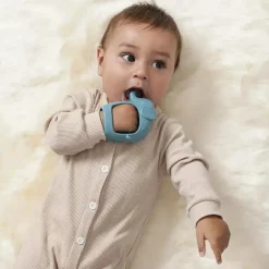 Itzy Ritzy - Mordedor de desenvolvimento de silicone Bitzy Grip com punho fácil de segurar, elefante