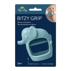 Itzy Ritzy - Mordedor de desenvolvimento de silicone Bitzy Grip com punho fácil de segurar, elefante