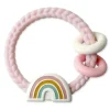 Itzy Ritzy - Mordedor de silicone com chocalho arco-íris