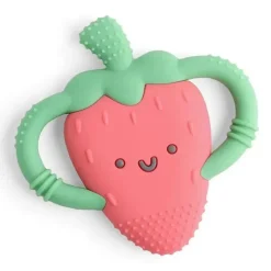 Itzy Ritzy - mordedor de silicone com alças fáceis de segurar, morango