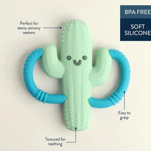 Itzy Ritzy - mordedor de silicone com alças fáceis de agarrar, cacto