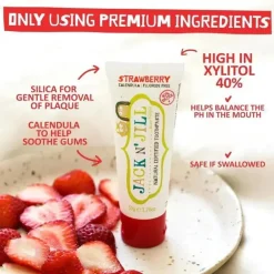 Jack N' Jill - pasta de dente natural para bebês e crianças pequenas, frutas vermelhas e creme 1,76 onças