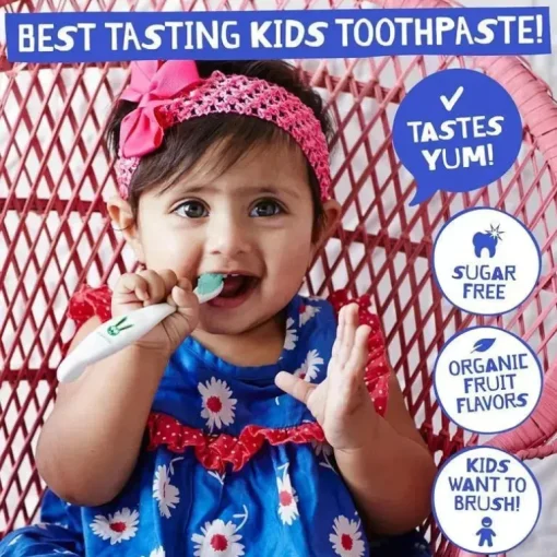 Jack N' Jill - pasta de dente natural para bebês e crianças pequenas, 1,76 onças