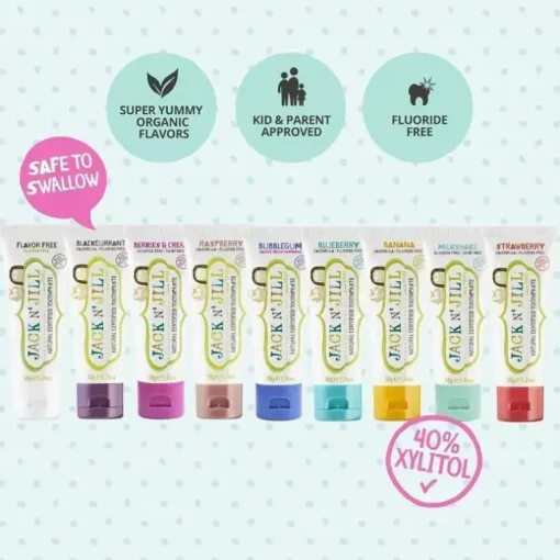 Jack N' Jill - pasta de dente natural para bebês e crianças pequenas, 1,76 onças