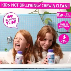 Jack N' Jill - Tooth Sparkles, mastigadores de cálcio para limpeza de dentes com hidroxiapatita (60 comprimidos)