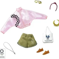 Jaqueta, shorts e acessórios do pacote de narrativa de moda licenciado Mattel Barbie