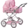 JC Toys - Berenguer Boutique, carrinho de boneca dobrável de luxo com dossel, rosa