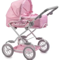 JC Toys - Berenguer Boutique, carrinho de boneca dobrável de luxo com dossel, rosa