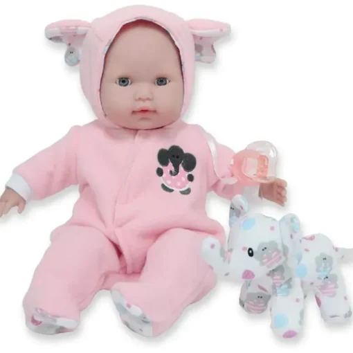 Jc Toys - Berenguer Boutique Soft Body Baby Doll Open/Close Eyes. Animal Theme Pink. Window Box
