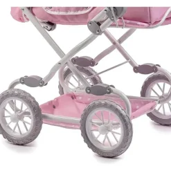 JC Toys - Berenguer Boutique, carrinho de boneca dobrável de luxo com dossel, rosa