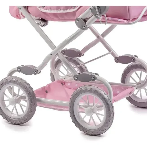 JC Toys - Berenguer Boutique, carrinho de boneca dobrável de luxo com dossel, rosa