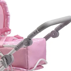 JC Toys - Berenguer Boutique, carrinho de boneca dobrável de luxo com dossel, rosa