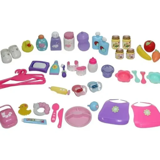 JC Toys - Bolsa de acessórios para berçário com 45 peças para brincar, maiores de 2 anos