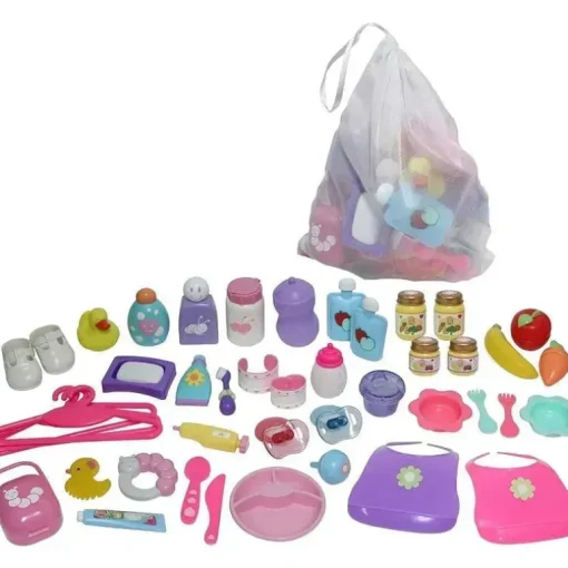 JC Toys - Bolsa de acessórios para berçário com 45 peças para brincar, maiores de 2 anos