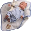 JC Toys - Boneca Reborn, Berenguer Classics 17, Edição Limitada, Mateo, Azul