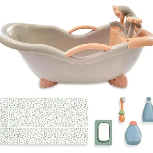 JC Toys - Conjunto de banho de trabalho real para bonecas, maiores de 2 anos, cores em tons de terra