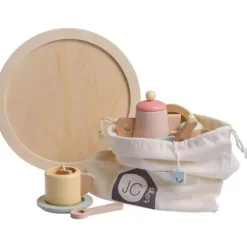 JC Toys - Conjunto de chá de 12 peças em madeira real, coleção Parfait, maiores de 3 anos, brinquedos Twiggly