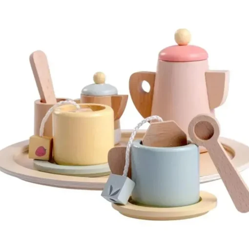 JC Toys - Conjunto de chá de 12 peças em madeira real, coleção Parfait, maiores de 3 anos, brinquedos Twiggly