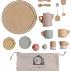 JC Toys - Conjunto de chá de 12 peças em madeira real, coleção Parfait, maiores de 3 anos, brinquedos Twiggly