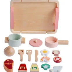 JC Toys - Conjunto de chef de cozinha de 16 peças em madeira real, coleção Parfait, maiores de 3 anos, brinquedos Twiggly