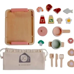 JC Toys - Conjunto de chef de cozinha de 16 peças em madeira real, coleção Parfait, maiores de 3 anos, brinquedos Twiggly