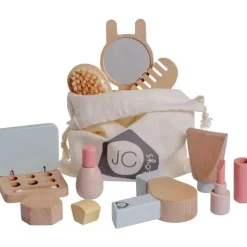 JC Toys - Conjunto de maquiagem para cuidados pessoais com 10 peças de madeira real, coleção Parfait, maiores de 3 anos, brinquedos Twiggly