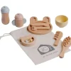 JC Toys - Conjunto de primeiros cuidados para bebês com 10 peças de madeira real, coleção Parfait Twiggly Toys