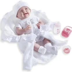Jc Toys 15,5 Corpo Macio La Newborn em Estamenha Branca e Acessórios