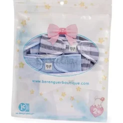 JC Toys - Fraldas ecológicas laváveis ​​e reutilizáveis ​​para bonecas, pacote com 4 para bonecas de 14 a 18 anos, azul, branco e cinza