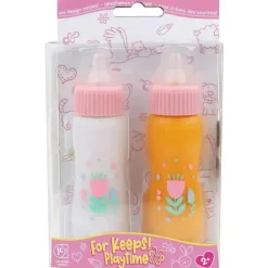 JC Toys - Garrafas mágicas desaparecidas de luxo, cabe em todas as bonecas, leite e suco, maiores de 2 anos, rosa