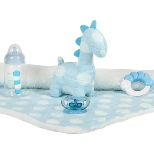JC Toys - La Newborn totalmente em vinil anatomicamente correto Real Boy 15, desenhado por Berenguer, azul com pontos