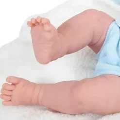 JC Toys - La Newborn totalmente em vinil anatomicamente correto Real Boy 15, desenhado por Berenguer, azul com pontos