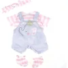 JC Toys - Roupa de boneca Berenguer Boutique, macacão cinza com listras rosa, maiores de 2 anos