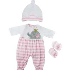 JC Toys - Roupa de boneca Berenguer Boutique, macacão longo listrado rosa, maiores de 2 anos