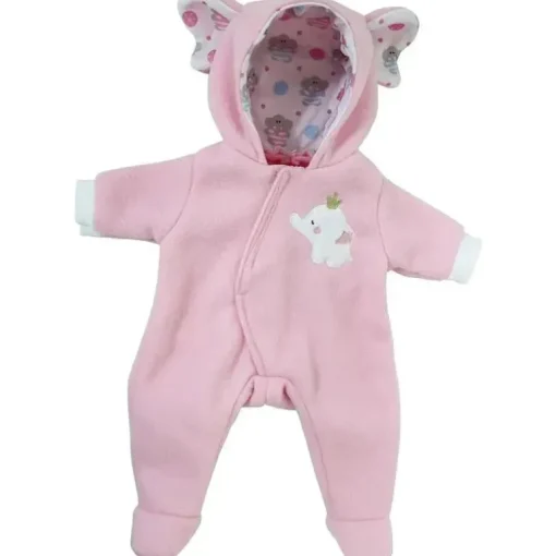 JC Toys - Roupa de boneca Berenguer Boutique, macacão com capuz com tema de elefante rosa, maiores de 2 anos