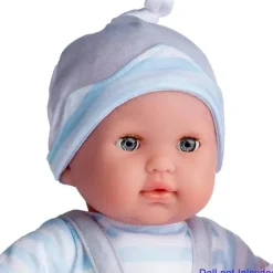 JC Toys - Roupa de boneca Berenguer Boutique, macacão cinza com listras azuis, maiores de 2 anos