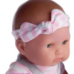 JC Toys - Roupa de boneca Berenguer Boutique, macacão cinza com listras rosa, maiores de 2 anos